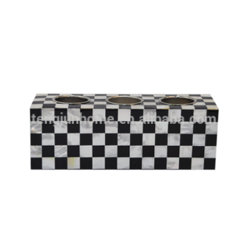 Handmade Luxury Candle Holder with Mother of Pearl Inlay